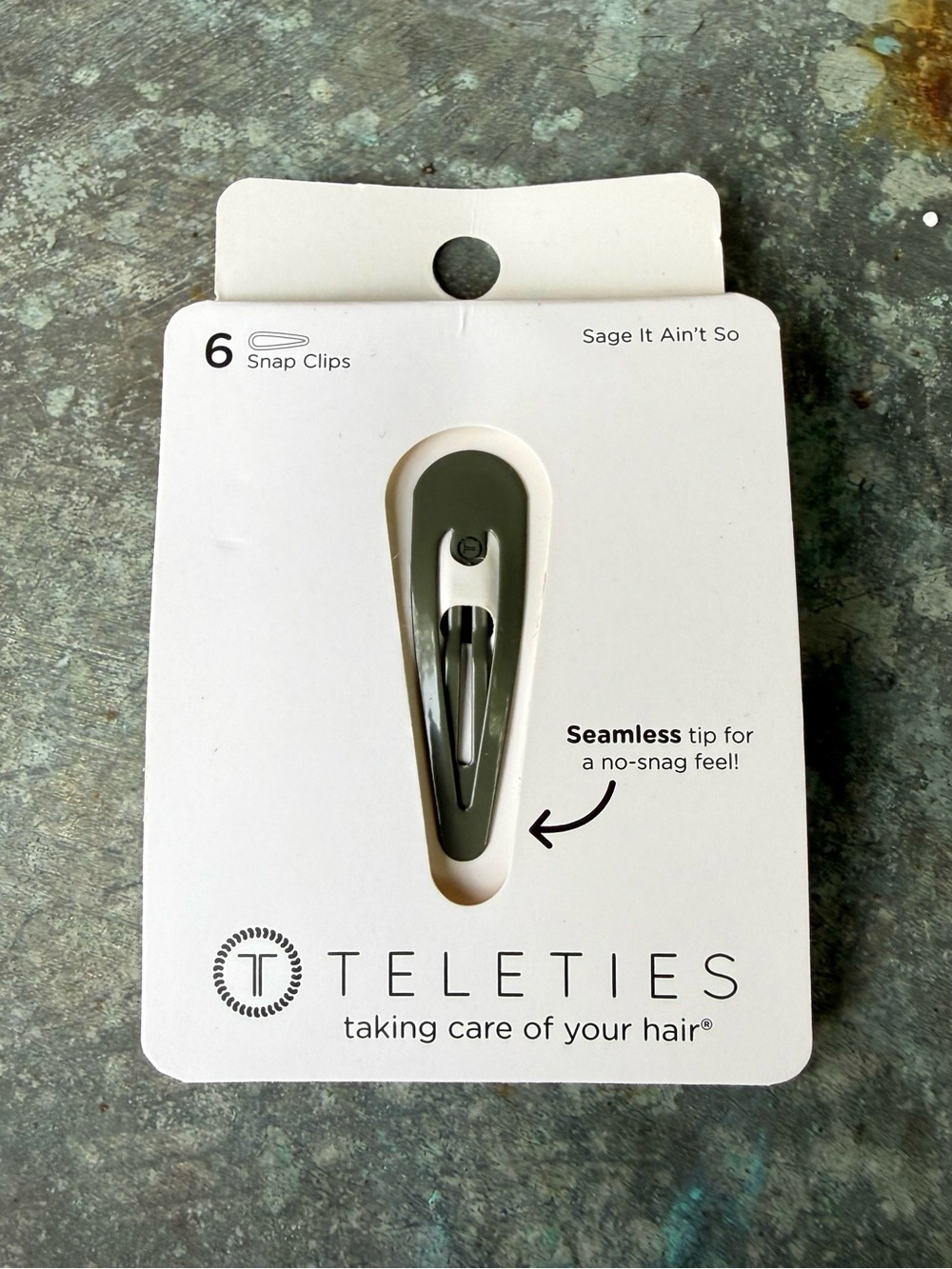 Teleties Snap Clips in Sage Green - 6 Pack
